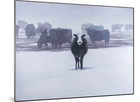 Cows in the Snow-Todd Telander-Mounted Art Print