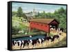 Cows in West Arlington-Lowell Herrero-Framed Stretched Canvas