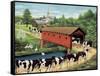 Cows in West Arlington-Lowell Herrero-Framed Stretched Canvas