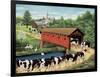 Cows in West Arlington-Lowell Herrero-Framed Art Print