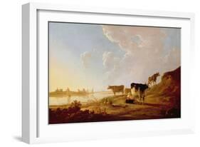 Cows Near a River-Aelbert Cuyp-Framed Giclee Print