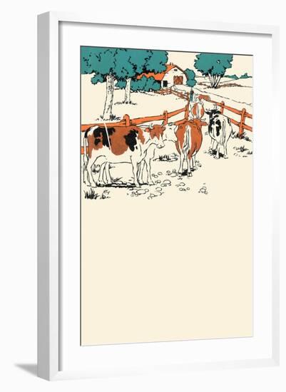 Cows on the Farm-Margaret Hoopes-Framed Art Print