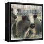 Cows on Vintage Wood-null-Framed Stretched Canvas