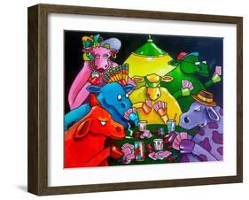 Cows Poker-Howie Green-Framed Giclee Print