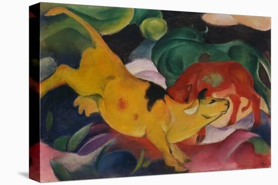 Cows Yellow, Red and Green, 1912-Franz Marc-Stretched Canvas