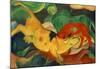 Cows, yellow, red green-Franz Marc-Mounted Giclee Print