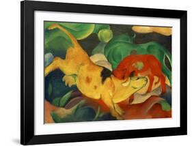 Cows, yellow, red green-Franz Marc-Framed Giclee Print