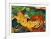 Cows, yellow, red green-Franz Marc-Framed Giclee Print
