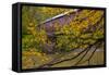 Cox Ford Covered Bridge over Sugar Creek in Parke County, Indiana-Chuck Haney-Framed Stretched Canvas