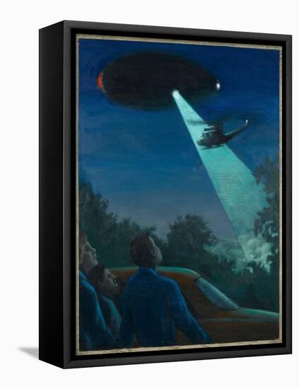 Coyne Helicopter Observes a UFO-Michael Buhler-Framed Stretched Canvas
