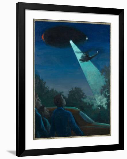 Coyne Helicopter Observes a UFO-Michael Buhler-Framed Art Print