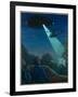 Coyne Helicopter Observes a UFO-Michael Buhler-Framed Art Print