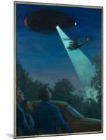 Coyne Helicopter Observes a UFO-Michael Buhler-Mounted Art Print