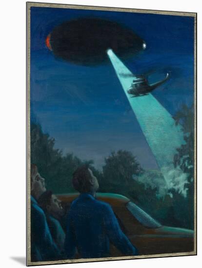 Coyne Helicopter Observes a UFO-Michael Buhler-Mounted Art Print