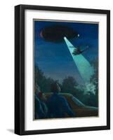 Coyne Helicopter Observes a UFO-Michael Buhler-Framed Art Print