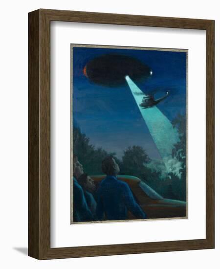 Coyne Helicopter Observes a UFO-Michael Buhler-Framed Art Print