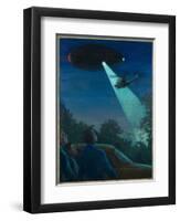 Coyne Helicopter Observes a UFO-Michael Buhler-Framed Art Print