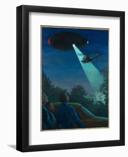 Coyne Helicopter Observes a UFO-Michael Buhler-Framed Art Print