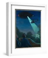 Coyne Helicopter Observes a UFO-Michael Buhler-Framed Art Print