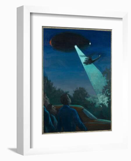 Coyne Helicopter Observes a UFO-Michael Buhler-Framed Art Print