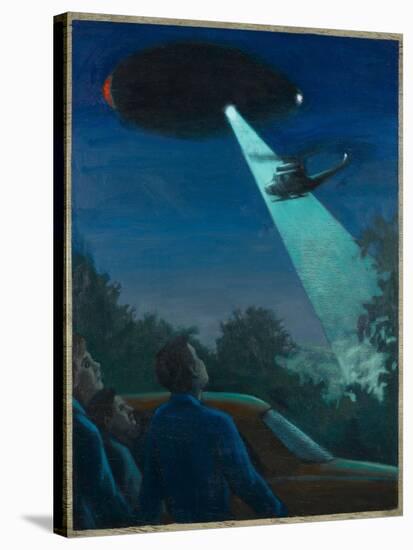 Coyne Helicopter Observes a UFO-Michael Buhler-Stretched Canvas