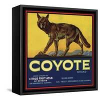 Coyote Brand - Upland, California - Citrus Crate Label-Lantern Press-Framed Stretched Canvas