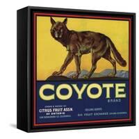 Coyote Brand - Upland, California - Citrus Crate Label-Lantern Press-Framed Stretched Canvas