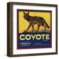 Coyote Brand - Upland, California - Citrus Crate Label-Lantern Press-Framed Art Print