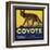 Coyote Brand - Upland, California - Citrus Crate Label-Lantern Press-Framed Art Print