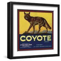 Coyote Brand - Upland, California - Citrus Crate Label-Lantern Press-Framed Art Print