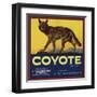 Coyote Brand - Upland, California - Citrus Crate Label-Lantern Press-Framed Art Print