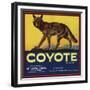 Coyote Brand - Upland, California - Citrus Crate Label-Lantern Press-Framed Premium Giclee Print