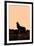 Coyote (Canis latrans) adult, howling, silhouetted at sunrise in high desert, Monument Valley-Jurgen & Christine Sohns-Framed Photographic Print