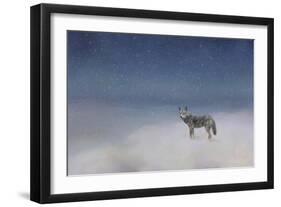 Coyote in Winter-Jai Johnson-Framed Premium Giclee Print