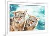 Coyote Pair & Blue Winter Sky-null-Framed Art Print