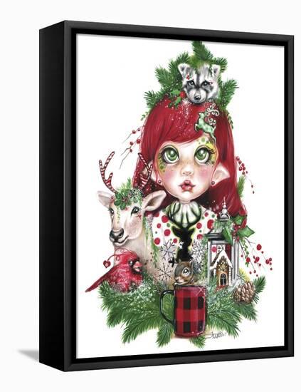 Cozy Christmas Claire - MunchkinZ Elf-Sheena Pike Art And Illustration-Framed Stretched Canvas