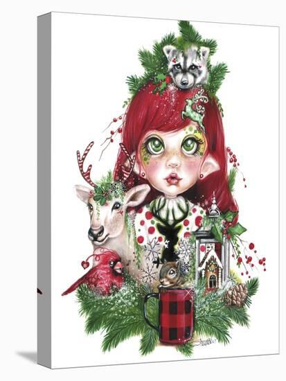 Cozy Christmas Claire - MunchkinZ Elf-Sheena Pike Art And Illustration-Stretched Canvas