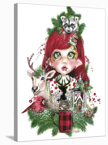 Cozy Christmas Claire - MunchkinZ Elf-Sheena Pike Art And Illustration-Stretched Canvas