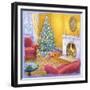 Cozy Christmas Fire-Edgar Jerins-Framed Giclee Print