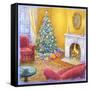 Cozy Christmas Fire-Edgar Jerins-Framed Stretched Canvas