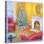 Cozy Christmas Fire-Edgar Jerins-Stretched Canvas