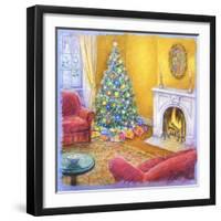 Cozy Christmas Fire-Edgar Jerins-Framed Giclee Print