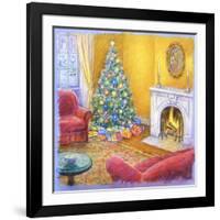 Cozy Christmas Fire-Edgar Jerins-Framed Giclee Print