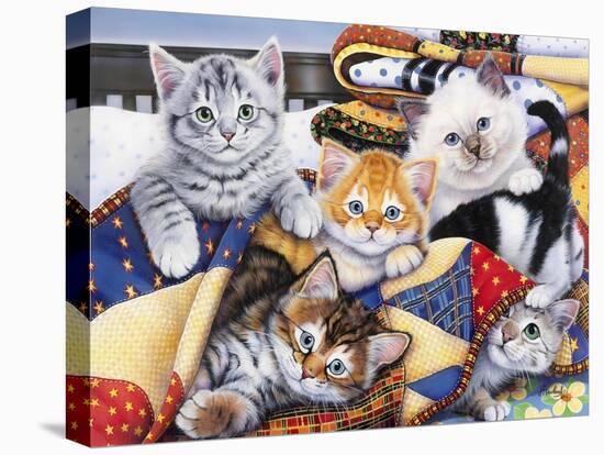 Cozy Kittens-Jenny Newland-Stretched Canvas