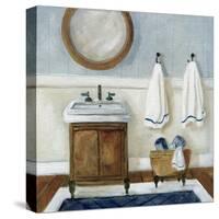Cozy Navy Bath I-Carol Robinson-Stretched Canvas