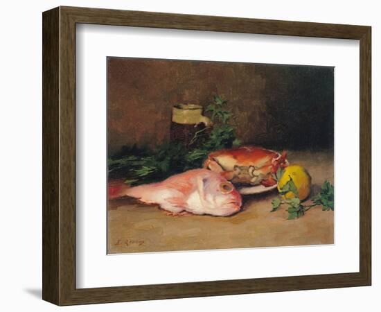 Crab and Red Mullet-Jules Ernest Renoux-Framed Giclee Print