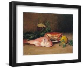 Crab and Red Mullet-Jules Ernest Renoux-Framed Giclee Print