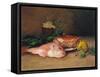 Crab and Red Mullet-Jules Ernest Renoux-Framed Stretched Canvas