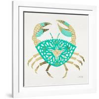 Crab in Gold and Turquoise-Cat Coquillette-Framed Giclee Print