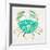 Crab in Gold and Turquoise-Cat Coquillette-Framed Giclee Print